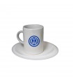 tazzina da caffè cilindrica in ceramica con piattino f.c. inter Confezionata in scatola da regalo
