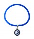 bracciale in silicone blu con piastrina logo f.c. inter