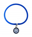 bracciale in silicone blu con piastrina logo f.c. inter
