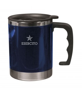 TAZZA TERMICA CON IMPUGNATURA ERGONOMICA COLORE BLU ESERCITO ITALIANO 400ML