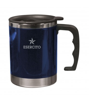 TAZZA TERMICA CON IMPUGNATURA ERGONOMICA COLORE BLU ESERCITO ITALIANO 400ML