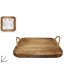 tagliere quadrato in legno con manici in corda mis.30x30 cm