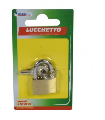 lucchetto ad arco in ottone 22mm in blister