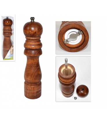 macina pepe manuale in legno confezionato in scatola in pvc trasparente