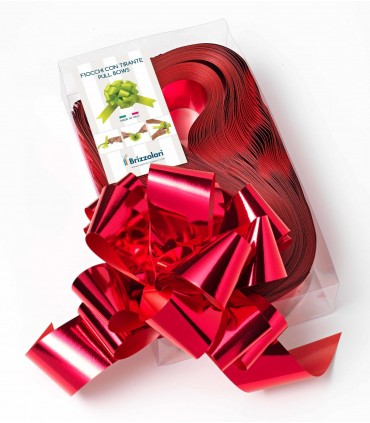 Fiocco strip H. 5 cm.  conf. 30 pz. colore rosso lucido