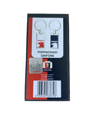 Portachiavi in Metallo Smaltato f.c. genoa confezionato in scatola da regalo