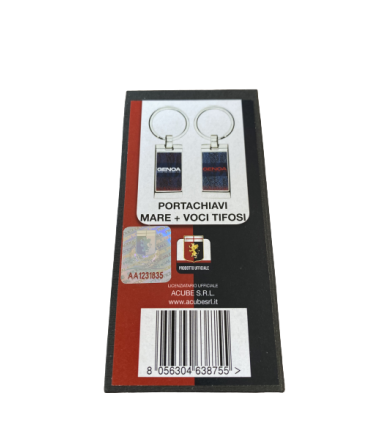 Portachiavi in Metallo Smaltato f.c. genoa confezionato in scatola da regalo