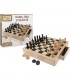 DAMA SCACCHI TRIA in Legno mis.29 CM Con Pedine e Scacchi