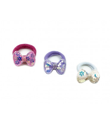 Elastici per Capelli Le Kikke da Bambina CON FIOCCO IN TULLE  conf.12 pz. assortiti come da foto