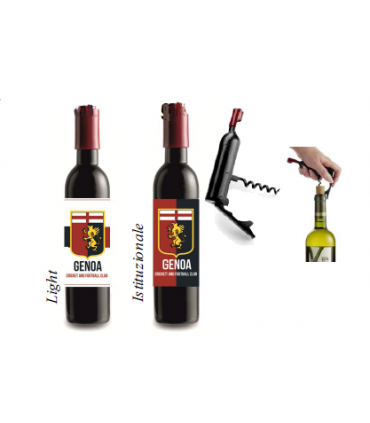 magnete cavatappi in metallo a forma di bottiglia f.c. genoa