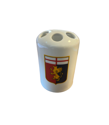 porta spazzolino e dentifricio in porcellana f.c. genoa confezionato in scatola da regalo