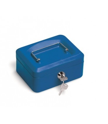 CASSETTA LEBEZ PORTAVALORI IN METALLO MISURA 25X18X9CM COLORE BLU