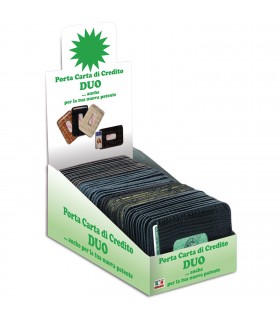 portacard a due scomparti in similpelle cucito expo da 40 pz. colori assortiti