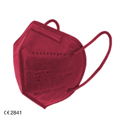 Mascherina Autofiltrante FFP2 CE 2841GDA GROUP colore BORDEAUX conf. 10 pz (blisterate singolarmente)