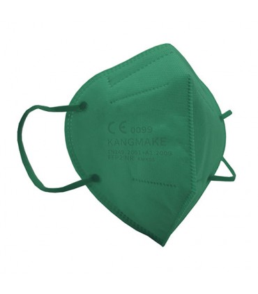 Mascherina Autofiltrante FFP2 CE 1463 colore verde  conf. 10 pz (blisterate singolarmente)