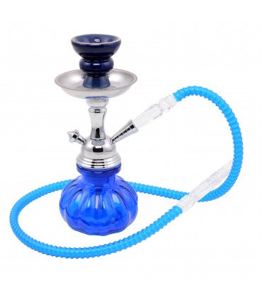 Narghilè ATOMIC Hookah PUMPKIN in Vetro 1 TubO H.25 cm colore BLU