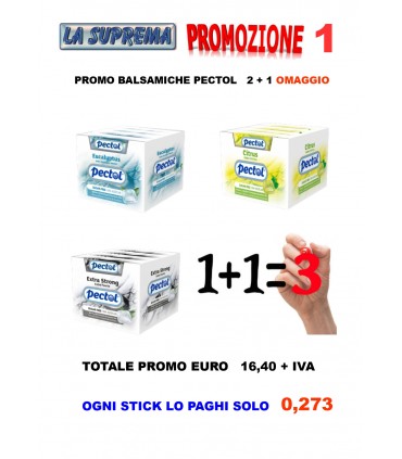 PROMOZIONE 1 (caramelle pectol balsamiche  2 confezioni + 1 omaggio