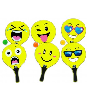 Racchettoni Emoticon in Legno SPESSORE 7MM con pallina
