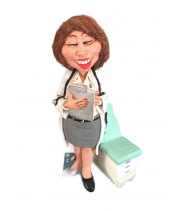 Caricature Big Mestieri IN RESINA  "La Dottoressa Psicologa"  H. 25 cm