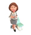 Caricature Big Mestieri IN RESINA  "La Dottoressa Psicologa"  H. 25 cm