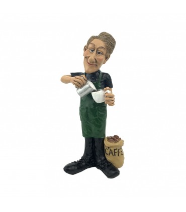 Caricatura Mestieri IN RESINA "IL BARISTA" H.16 cm