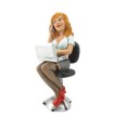 caricature Mestieri in resina "La Segretaria Sexy H. 15 cm