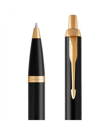 Penna PARKER a Sfera MOD.IM BLACK GT IN ACCIAIO con finiture dorate CONFEZIONATA IN ELEGANTE ASTUCCIO