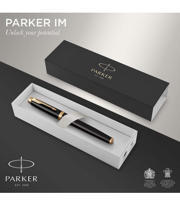 Penna PARKER ROLLER MOD.IM BLACK GT IN ACCIAIO con finiture dorate CONFEZIONATA IN ELEGANTE ASTUCCIO