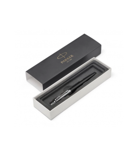 Penna PARKER a Sfera MOD. Jotter bond victoria IN ACCIAIO con fUSTO NERO CONFEZIONATA IN ELEGANTE ASTUCCIO