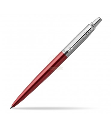 Penna PARKER a Sfera MOD. Jotter kensington IN ACCIAIO con fUSTO rosso CONFEZIONATA IN ELEGANTE ASTUCCIO