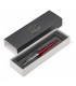 Penna PARKER a Sfera MOD. Jotter kensington IN ACCIAIO con fUSTO rosso CONFEZIONATA IN ELEGANTE ASTUCCIO