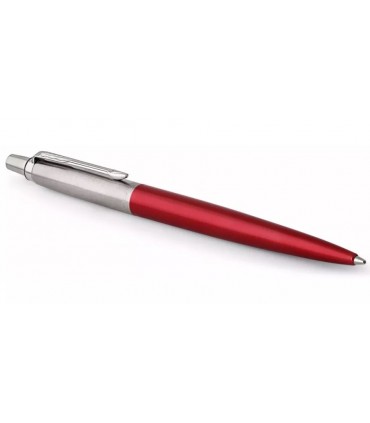 Penna PARKER a Sfera MOD. Jotter kensington IN ACCIAIO con fUSTO rosso CONFEZIONATA IN ELEGANTE ASTUCCIO