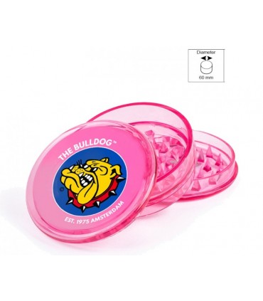 Grinder 3 Parti in Plastica The Bulldog colore rosa diam.60mm