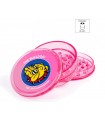 Grinder 3 Parti in Plastica The Bulldog colore rosa diam.60mm