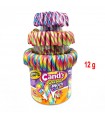 bastoncino lecca lecca candy cane multicolor 12gr. expo da 100 pz.