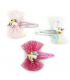 Fermagli Clic Clac BAMBINA Le kikke  L.7 cm CON UNICORNO E TULLE Blister 12 pz. colori assortiti come da foto