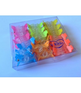 Pinza SATINATA per Capelli Le Kikke l.colorI FORTI ASSORTITI conf.36 pz.