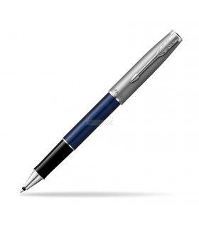 Penna PARKER ROLLER MOD.SONNET BLUE IN ACCIAIO con finiture ARGENTATE CONFEZIONATA IN ELEGANTE ASTUCCIO