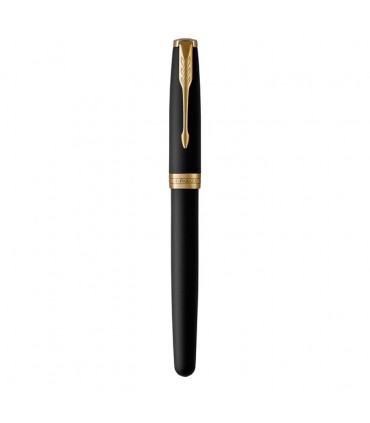 Penna PARKER roller MOD.SONNET MATTE BLACK IN ACCIAIO con finiture dorate CONFEZIONATA IN ELEGANTE ASTUCCIO