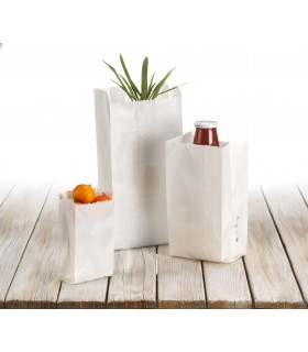 Sacchetti in Carta KRAFT portatutto CON SOFFIETTO misura 11X31 CM CONF. 50 PZ. COLORE BIANCO