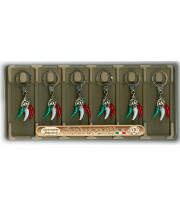 Corni Portafortuna Artigianali Piccolo in Metallo  Cartella da 12 pz.