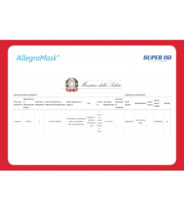 Maschera AllegraMask Proteggi Viso Trasparente Pesp 53gr.