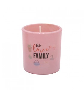CANDELA LAGUIOLE MINI love 30g IN VETRO H.7 CM ASSORTITE CON 3 RAGRANZE EXPO DA 6 PZ.