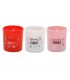 CANDELA LAGUIOLE MINI love 30g IN VETRO H.7 CM ASSORTITE CON 3 RAGRANZE EXPO DA 6 PZ.