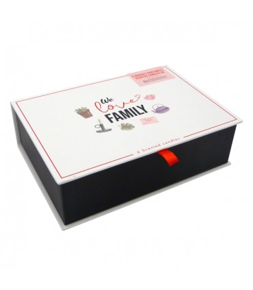 CANDELA LAGUIOLE MINI love 30g IN VETRO H.7 CM ASSORTITE CON 3 RAGRANZE EXPO DA 6 PZ.