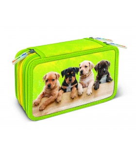 ASTUCCIO 3 ZIP BI COLOR CON 18 PENNARELLI TURBO COLOR + 12 PASTELLI GIOTTO LACCATO + ACCESSORI COLORI ASSORTITI