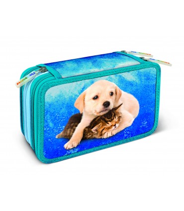 ASTUCCIO 3 ZIP BI COLOR CON 18 PENNARELLI TURBO COLOR + 12 PASTELLI GIOTTO LACCATO + ACCESSORI COLORI ASSORTITI