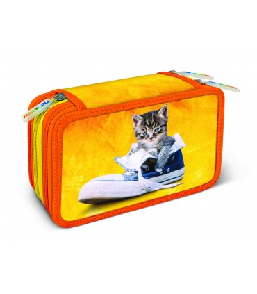 ASTUCCIO 3 ZIP BI COLOR CON 18 PENNARELLI TURBO COLOR + 12 PASTELLI GIOTTO LACCATO + ACCESSORI COLORI ASSORTITI