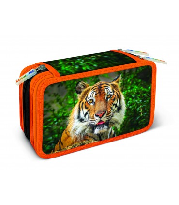 ASTUCCIO 3 ZIP BI COLOR CON 18 PENNARELLI TURBO COLOR + 12 PASTELLI GIOTTO LACCATO + ACCESSORI COLORI ASSORTITI