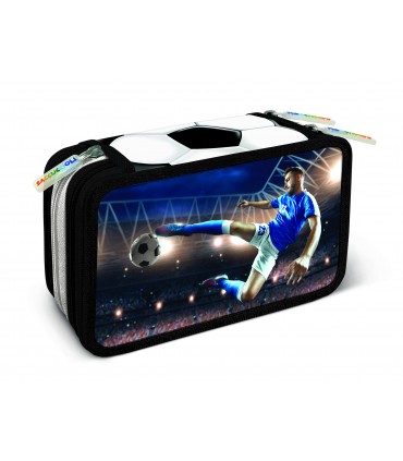 ASTUCCIO 3 ZIP BI COLOR CON 18 PENNARELLI TURBO COLOR + 12 PASTELLI GIOTTO LACCATO + ACCESSORI COLORI ASSORTITI